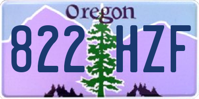 OR license plate 822HZF