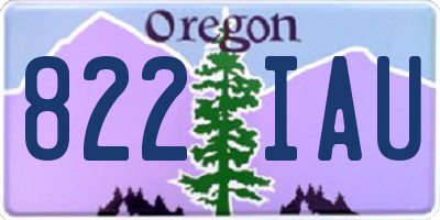 OR license plate 822IAU