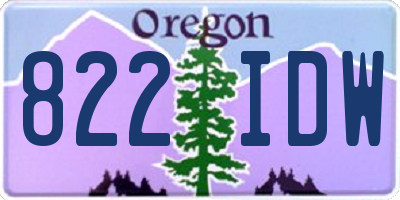 OR license plate 822IDW