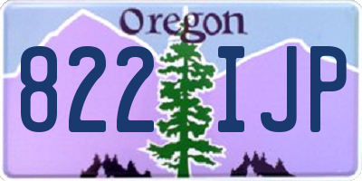 OR license plate 822IJP