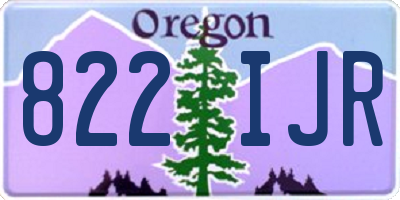 OR license plate 822IJR