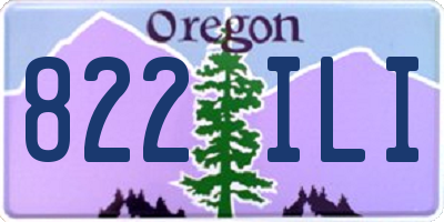 OR license plate 822ILI