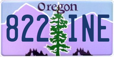 OR license plate 822INE