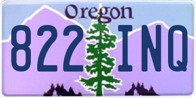 OR license plate 822INQ