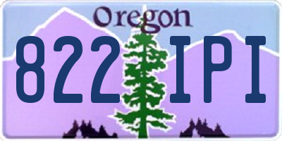 OR license plate 822IPI