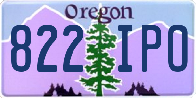 OR license plate 822IPO