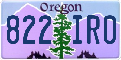 OR license plate 822IRO