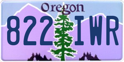 OR license plate 822IWR