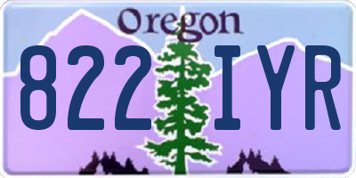 OR license plate 822IYR
