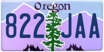 OR license plate 822JAA
