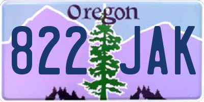 OR license plate 822JAK