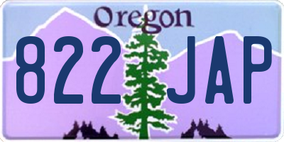 OR license plate 822JAP