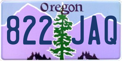 OR license plate 822JAQ