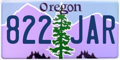 OR license plate 822JAR