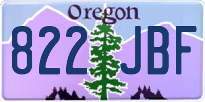 OR license plate 822JBF