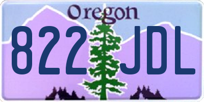 OR license plate 822JDL