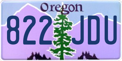 OR license plate 822JDU