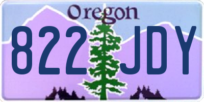 OR license plate 822JDY