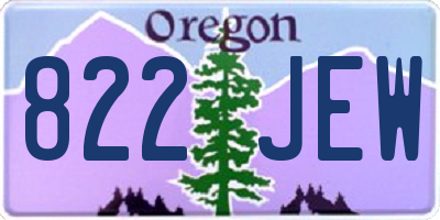OR license plate 822JEW
