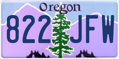 OR license plate 822JFW