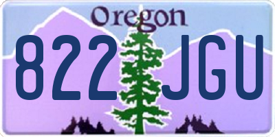 OR license plate 822JGU