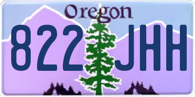 OR license plate 822JHH