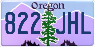 OR license plate 822JHL