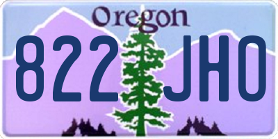 OR license plate 822JHO