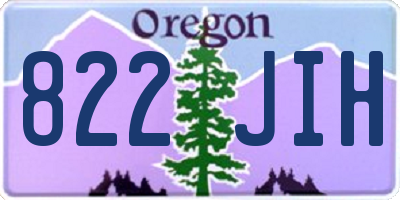 OR license plate 822JIH