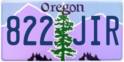 OR license plate 822JIR
