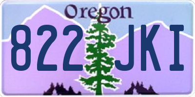 OR license plate 822JKI