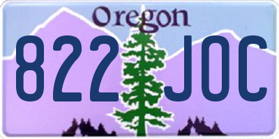 OR license plate 822JOC