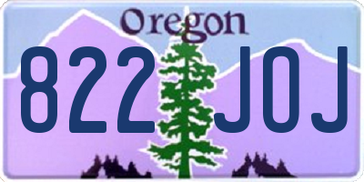 OR license plate 822JOJ