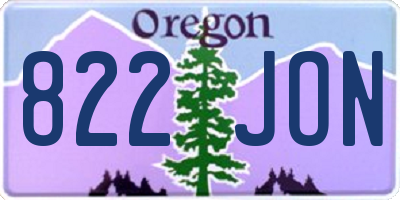 OR license plate 822JON