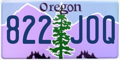 OR license plate 822JOQ