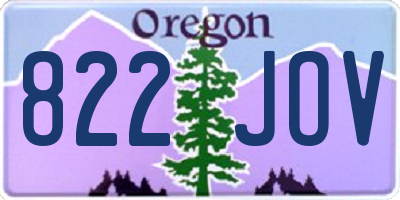 OR license plate 822JOV