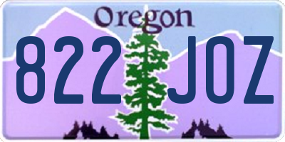 OR license plate 822JOZ