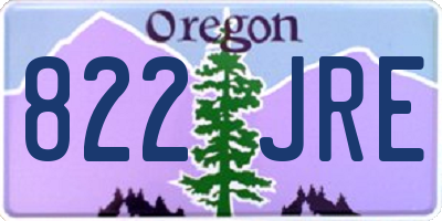 OR license plate 822JRE