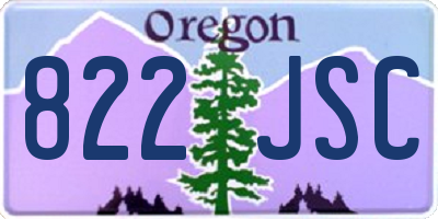 OR license plate 822JSC