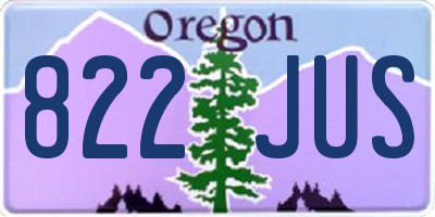 OR license plate 822JUS