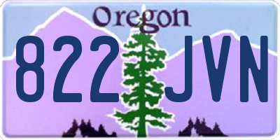 OR license plate 822JVN