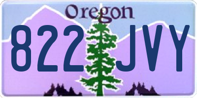 OR license plate 822JVY