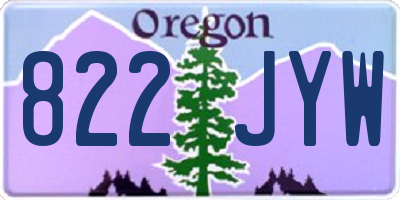 OR license plate 822JYW