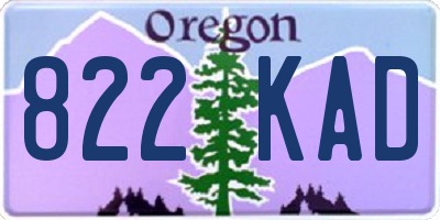 OR license plate 822KAD