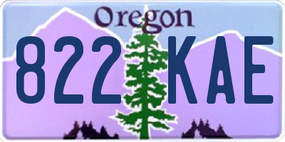 OR license plate 822KAE