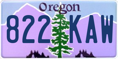 OR license plate 822KAW