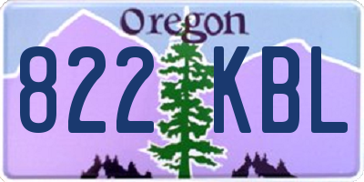 OR license plate 822KBL