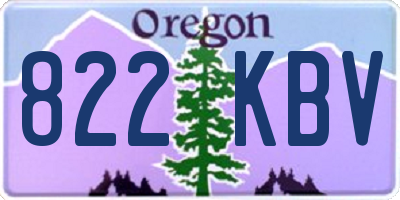 OR license plate 822KBV