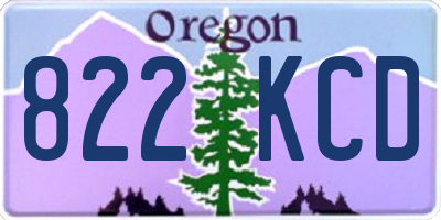 OR license plate 822KCD