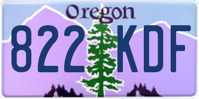 OR license plate 822KDF